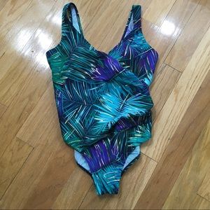 Cruise Swimsuit and Coverup Palm Design. 14/16